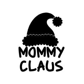 Mommy Claus text letters with Santa cap vector