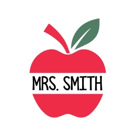 Mrs. smith typography apple design png