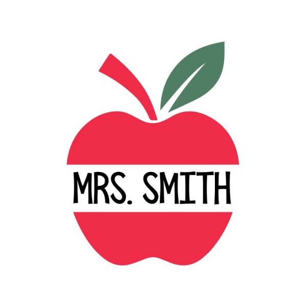 Mrs. smith typography apple design png - freepng