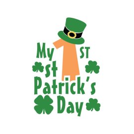 My 1st Patrick's day green clover vector