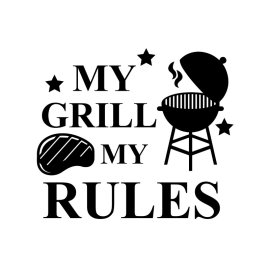 My grill my rules barbeque grill vector silhouette