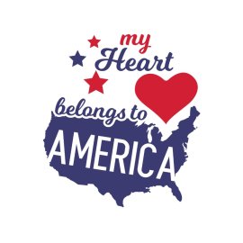 My heart belongs to America 4th July vector png