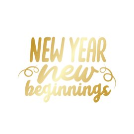 New year beginning golden typography png