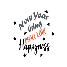 New year bring peace love happiness greetings png vector