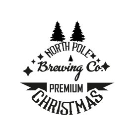 North pole brewing co. premium Christmas free vector typography