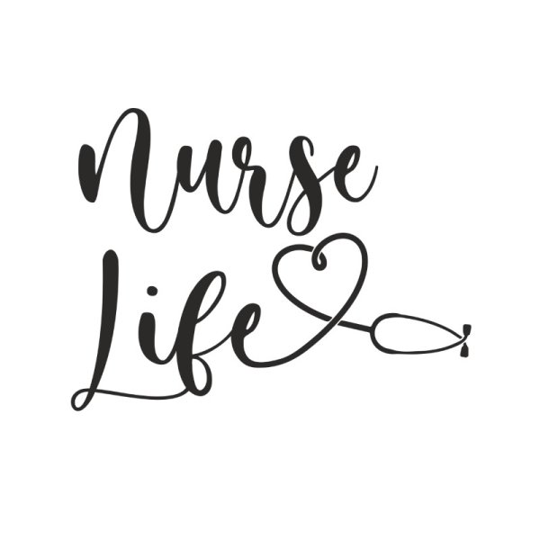 Nurse life motivational handmade lettering vector - freepng