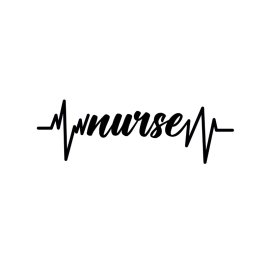 Nurse typography with pulse lines vector
