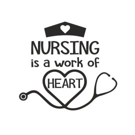 Nursing is a work of heart amazing work quotes lettering vector