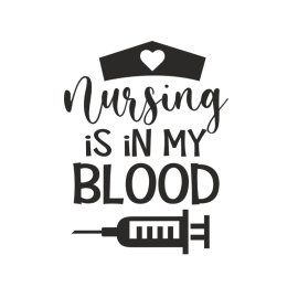 Nursing is in my blood syringe vector lettering artwork posters
