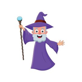 Old man wizard vector illustration