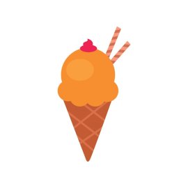 Orange cone ice cream vector png