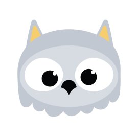Owl  head face free vector cartoon style