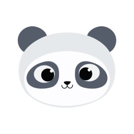 Panda face cute png vector animal head