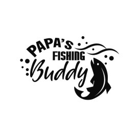 Papa fishing buddy letters vector