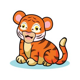 Tiger png, tiger happy cartoon mascot vector