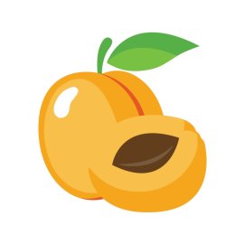 Apricot png flat cartoon orange color fruit