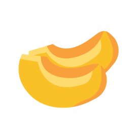 Apricot slices fruit png vector 2d cartoon