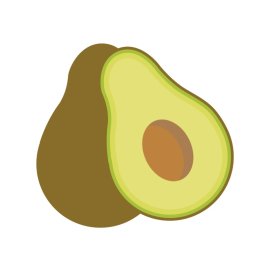Avocado png vector flat 2d style