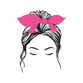 Mom life png pink bow vector mom wearing bandana vector