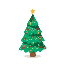 Beautiful Christmas tree vector png