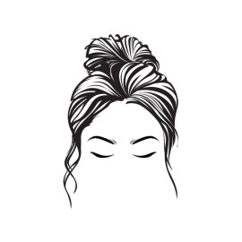 Messy bun png vector for hair salon