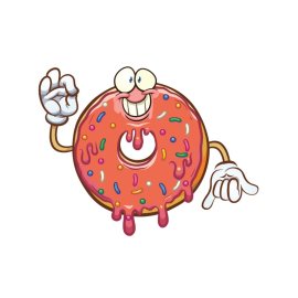 Cartoon funny donut mascot png