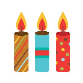 Colorful design candle vector png