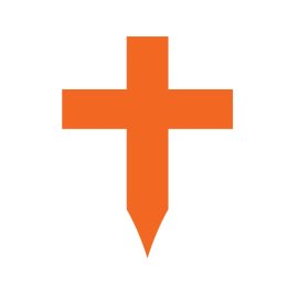 Cross png orange color catholic sign vector