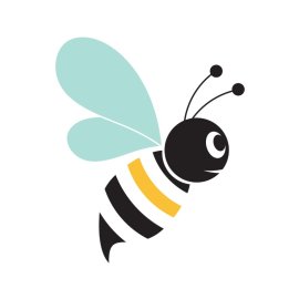 Cute bee png flying simple cartoon design vector
