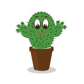 Cute cartoon flat cactus png