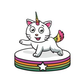 Cute cartoon unicorn png vector
