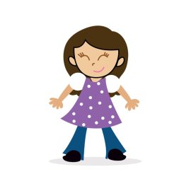 Cute little baby girl vector flat png