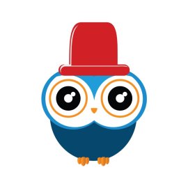 Cute owl png happy wearing a red hat vector