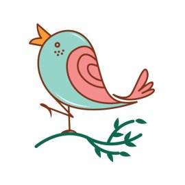Cute simple flat bird png illustration png