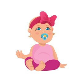 Cute vector baby girl vector illustration png