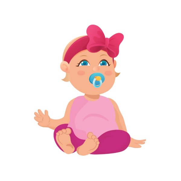 Cute vector baby girl vector illustration png - freepng