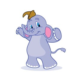 Cute vector cartoon elephant