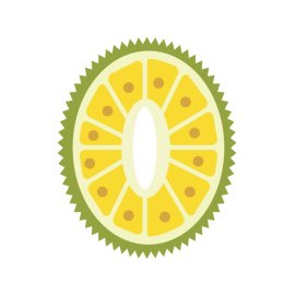 Flat breadfruit png vector yellow fruit