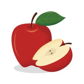Free cartoon vector png red apple