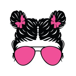 Headband png messy bun png mom life png pink glasses png
