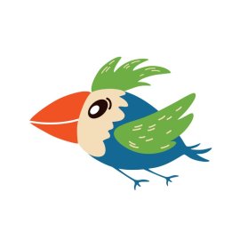 Funny cartoon 2d colorful bird png