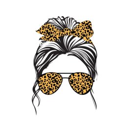 Leopard sunglasses png messy bun png leopard bandana png