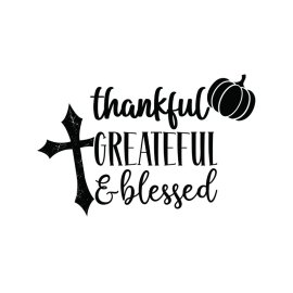 Halloween png thankful grateful & blessed vector