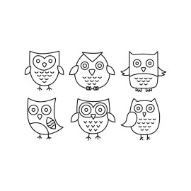 Owl png cartoon owl outline vector in different shapes vector