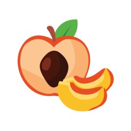 Peach png flat 2d design vector