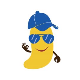 Smart banana png vector wearing cap and glasses