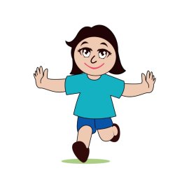 Smiling little girl isolated on white background