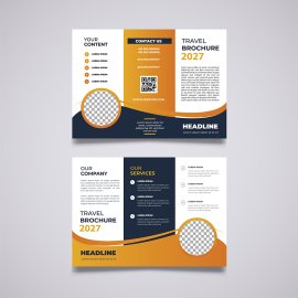 Mustard black professional trifold business brochure