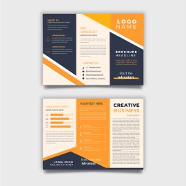 Orange creative style trifold brochure