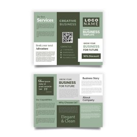 Grey color three fold creative brochure